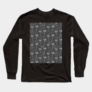 grey scale of flamingos Long Sleeve T-Shirt